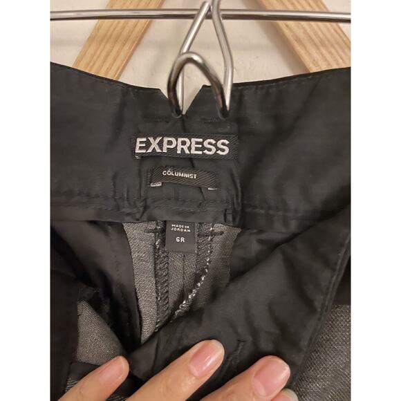 Express Pants Women's 6R Columnist Gray with Black Trim Straight Leg Trousers - Picture 3 of 3